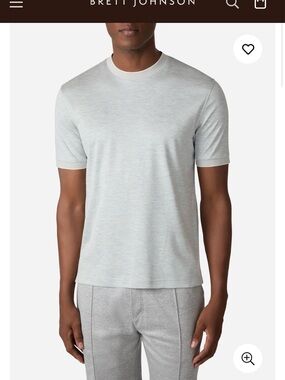 Brett Johnson Silk Gray Crew Neck Short Sleeve Tee